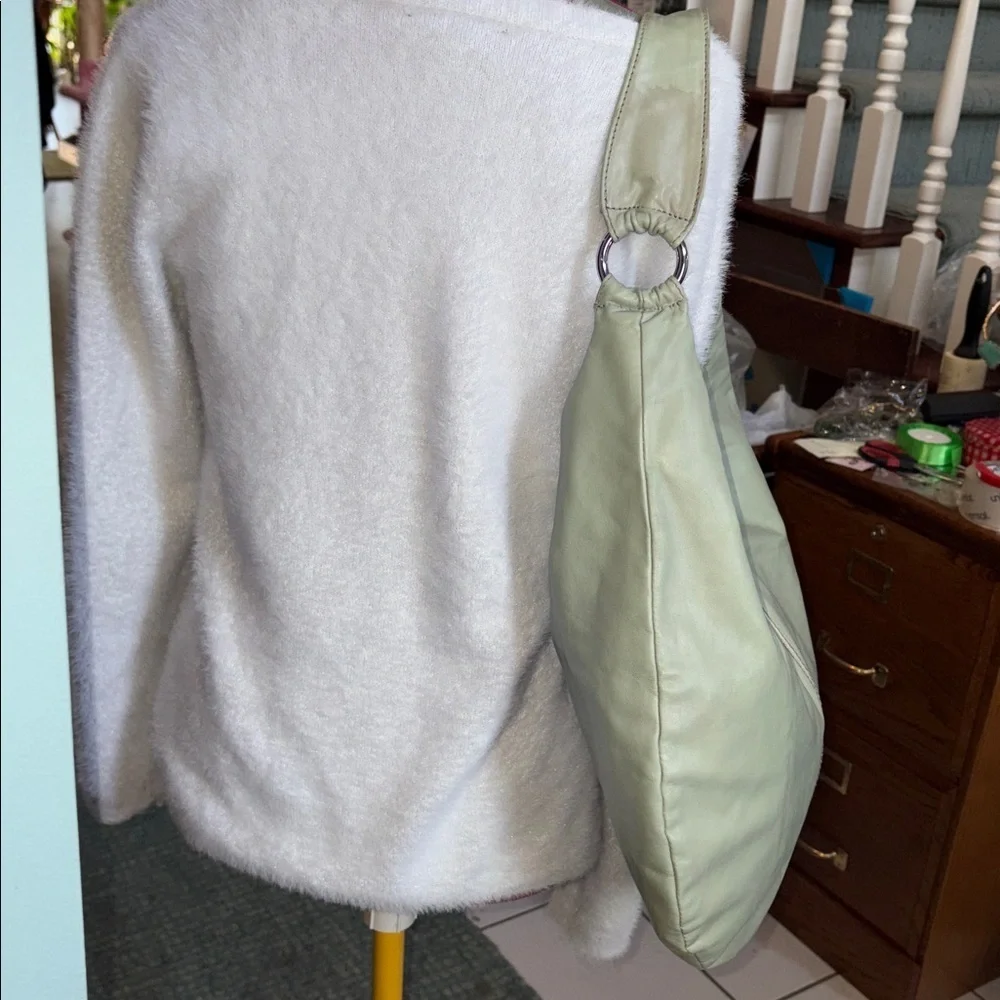 Hobo  HOBO bag  shoulder bag  smooth icy sage color Leather  single handle strap